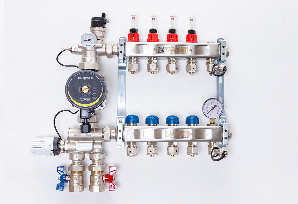 Underfloor heating mixing manifolds 2-12 port